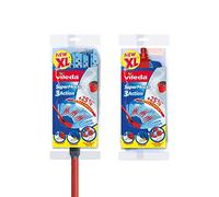 Vileda, SuperMocio 3 Action XL, Mocio con Fiocco di Ricambio, Rosso/Blu