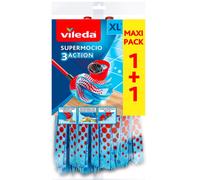 Vileda SuperMocio 3 Azione Testa Di Ricambio Per Mop Set Di 2 Multipack NUOVO