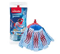 Vileda SuperMocio 3Action ricambio | confezione da 1| adatto per il Sistema lavapavimenti Vileda SuperMocio | per tutti i tipi di pavimento | rimuove oltre il 99% dei batteri solo con acqua