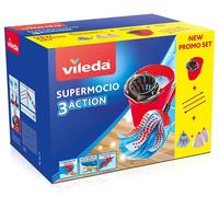 Vileda SuperMocio Box Sistema Lavapavimenti Set con Strizzatore 2 Fiocchi