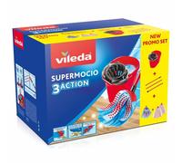 Vileda SuperMocio Box, Sistema Lavapavimenti, Set con Strizzatore, 2 Fiocchi Mic