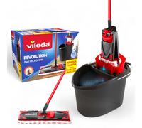Vileda Supermocio Revolution completo di secchio con strizzatore e spazzolone con panno microfibra Sistema box