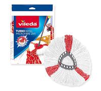 Turbo 2in1 Fiocco Ricambio per Sistema Lavapavimenti Turbo, Easy Wring & Clean, Microfibra 100%, Bianco / Rosso