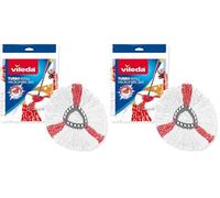 Vileda Turbo 2in1 Fiocco Ricambio, Confezione da 2, Adatto ai sistemi Turbo e Turbo Smart,+20% Raccolta di Sporco,per Tutti i Tipi di Pavimento,Rimuove Oltre Il 99% di batteri e Virus* Solo con Acqua