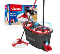 Vileda Turbo Sistema Lavapavimenti con Secchio e Pedale, Fiocco Microfibra 2in1,