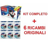 VILEDA TURBO SMART MOCIO CON SECCHIO A PEDALE KIT COMPLETO + 6 RICAMBI ORIGINALI