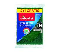 Vileda Ultra Fresh Fibra Verde Spugna, Formato 2+1
