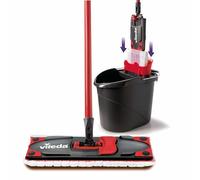 Vileda Ultramax Care, set completo con manico, secchio con PowerPresse, per pavimenti delicati, 100% microfibra riciclata, pavimento ad asciugatura rapida