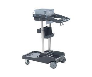 Vileda VoleoPro - Carrello per la pulizia standard, flessibile, salvaspazio e compatto, con 2 secchi e supporto per sacco della spazzatura con coperchio, 92 x 51,5 x 112,5 cm, 1 pezzo