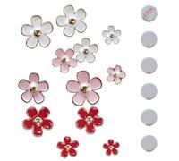 Vilgftyiet 12 clip per bocchetta dell'aria a forma di margherita con compresse per aromaterapia, deodorante per auto, decorazione per la maggior parte dei veicoli, colore: bianco, rosa, rosso