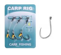 Vilgftyiet 3 ami da pesca alla carpa per Chod Rig, leader pre-legato con vite girevole per esca, set di ami in acciaio ad alto tenore di carbonio (2,8-2 cm)
