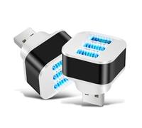 Vilgftyiet 3 porte USB 2.0 Car Charging Extender Hub - Oro/Argento/Nero, Compatto 3,1 x 3,1 x 3,5 cm, 12 g, solo per alimentazione USB in auto (senza trasferimento dati)