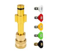 Vilgftyiet Adattatore ugello idropulitrice in ottone e acciaio inossidabile connettore compatibile con YILI e Huter per accessori per lavaggio auto, giallo