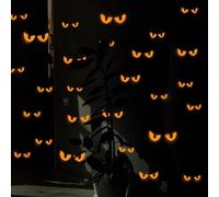 Vilgftyiet Adesivi murali Glow in the Dark Evil Eye per decorazioni di Halloween, 54 paia, materiale PVC impermeabile, 3 misure per interni ed esterni