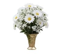Vilgftyiet Bouquet artificiale di margherite bianche con 37 steli di | Il bouquet realistico a 37 steli con margherita finta e respiro del bambino offre una lunga resistenza agli agenti
