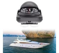 Vilgftyiet Bussola marina marina con supporto girevole per barca, camion, auto e camper, declinazione regolabile, struttura in plastica ABS, nero