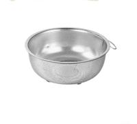 Vilgftyiet Cestello in acciaio inox resistente, scolapasta a rete fine per un drenaggio rapido, design profondo per il lavaggio di frutta e verdura, maniglie comode, argento