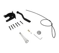 Vilgftyiet Chiavistello autobloccante per cancello da giardino, con corda, regolabile, per chiusura automatica per pali in legno o metallo, 12 x 8,7 x 3,6 cm, nero (set da 14 pezzi)