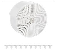 Vilgftyiet Cinghia di ricambio tagliabile in PVC, 3 m, per riparazione di terrazze, prati e sedie da spiaggia, resistente alle intemperie, facile da pulire, include 10 chiodi, colore: nero