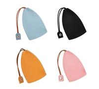 Vilgftyiet Confezione da 4 custodie portachiavi per auto in pelle PU con design estraibile, grande capacità, morbida e antigraffio, compatibile con la maggior parte delle chiavi dei veicoli, nero