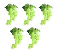 Vilgftyiet Confezione da 5 grappoli d'uva realistici in PVC con 24 uve in ciascuno, per decorazione domestica, ornamento da giardino, oggetti di scena fotografici e display da bancone della cucina