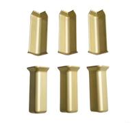 Vilgftyiet Confezione da 6 blocchi angolari per battiscopa di altezza 10 cm, 3 angoli interni e 3 esterni, connettori autoadesivi per base da parete in ABS (lunghezza per oro champagne)