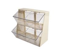 Vilgftyiet Contenitore a doppio strato per bustine di tè e capsule di caffè, per scrivania o tavolino da caffè, organizer in plastica con design salvaspazio per sala da tè, bianco