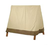 Vilgftyiet Copertura impermeabile per dondolo da patio, telaio ad A, protezione per mobili da esterni, con coulisse inferiore, regolabile, per dondolo a 3 posti, tessuto Oxford 210D, nero, beige (216