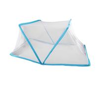 Vilgftyiet Copertura protettiva per piante da giardino in PVC con design pieghevole, rete trasparente per uccelli e intemperie per ortaggi, fiori, aiuole rialzate, blu e bianco, 125 x 65 cm