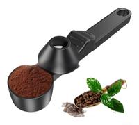 Vilgftyiet Cucchiaio da caffè senza fuoriuscite con imbuto, design scorrevole riutilizzabile per misurare caffè, tè e ingredienti secchi, cucchiaio in plastica per cucina, nero, lunghezza 19,2 cm