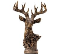 Vilgftyiet Decorazione da parete in resina, testa di cervo, 40 cm, marrone | Presenta corna staccabili e una trama rustica di corteccia per elevare l'arredamento della parete del tuo soggiorno.