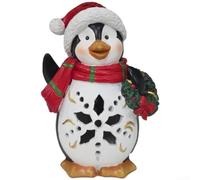 Vilgftyiet Decorazione natalizia a energia solare, con pinguino e pupazzo | Pannelli solari integrati per alimentare il bagliore notturno morbido senza batterie per la decorazione festiva del giardino.