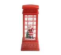 Vilgftyiet Decorazione natalizia a forma di cabina telefonica rossa, 5 x 5 | Questo ornamento per cabina telefonica rossa presenta luci LED interne per creare un caldo bagliore festivo nella tua casa.