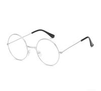 Vilgftyiet Eleganti occhiali rotondi con montatura confortevole, migliorano il look del tuo costume vintage, Come da immagine, Silver