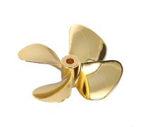 Vilgftyiet Elica per barche RC in lega di zinco, 55 mm, 4 pale, ad alta spinta, per albero da 4 mm per rimorchiatore barca da pesca (D55 mm mano destra)