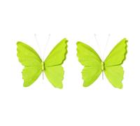 Vilgftyiet Farfalle decorative 3D da giardino in carta, 32 x 30 cm, per feste, festival e raduni, in rosa, giallo, viola, verde chiaro, confezione da 2