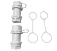 Vilgftyiet Gruppo di scarico filettato di ricambio per refrigeratori Igloo 50-165 QT, design a prova di perdite con tappo legato, bianco