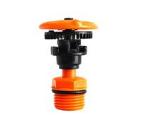 Vilgftyiet Irrigatore da giardino rotante a 360° con diametro di spruzzo regolabile, modalità doppia colonna d'acqua, filettatura maschio da 20 mm per irrigazione prato, arancione