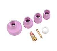 Vilgftyiet Kit di 7 ugelli per saldatura TIG, con lente a gas e mandrino, per torcia WP9/20, accessori per saldatura in ottone e ceramica, facile da usare e lunga durata (1,6 mm)