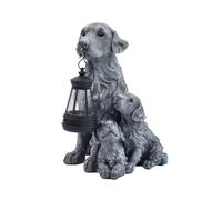 Vilgftyiet Lampada da giardino per esterni a forma di cane Golden Retriever | Illumina automaticamente il tuo giardino di notte utilizzando l'energia solare con un affascinante design in resina Golden