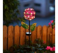 Vilgftyiet Lampada solare da giardino a forma di ortensia, lampada in ferro | Questa luce solare si ricarica durante il giorno per fornire fino a otto ore di calda illuminazione serale.