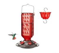 Vilgftyiet Mangiatoia per colibrì con fossato integrato a prova di formiche, grande capacità di nettare, design vivace resistente alle intemperie, per giardino e alimentazione degli uccelli all'aperto
