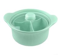 Vilgftyiet Pentola a vapore in silicone con coperchio per microonde e friggitrice ad aria, base antiscivolo, lavabile in lavastoviglie, coperchio ventilato per una cucina sana, blu (verde grande)
