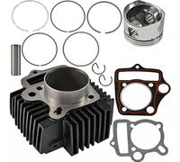 Vilgftyiet Pistone cilindro da 52,4 mm e kit anello per motore moto 110cc 125cc 4-St, set di ricostruzione Big Bore compatibile con Lifan, include guarnizione e rivestimento