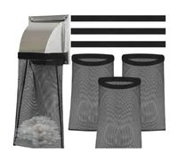 Vilgftyiet Sacchetti filtranti per sfiato per asciugatrice da esterno, confezione da 3, neri, compatibili con tubi di sfiato dell'asciugatrice da 4", cappe e gomiti, con strisce a gancio e anello per