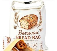 Vilgftyiet Sacchetti per pane in cera d'api extra large con cerniera, riutilizzabili per pagnotte di lievitazione naturale, dolci, frutta e verdura, organizer da cucina ecologico per la freschezza
