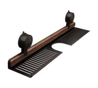 Vilgftyiet Scaffale a ventosa in noce, senza foratura, montaggio a parete, per bagno, cucina, organizer per sapone, shampoo, 40 cm, design con venature del legno nero, compatibile con piastrelle e