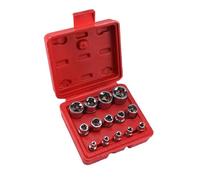 Vilgftyiet Set di 14 chiavi a bussola E4-E24 1/4 3/8/2 con custodia | Questo set di 14 bussole a stella va da E4 a E24 per le attività di riparazione automobilistica e manutenzione di macchinari.