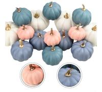 Vilgftyiet Set di 16 zucche artificiali in schiuma, decorative, per la raccolta autunnale, dimensioni miste, mini zucche colorate, per la decorazione della tavola della casa