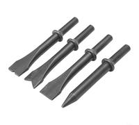 Vilgftyiet Set di 4 scalpelli pneumatici in metallo con manico lungo, 150 teste di pala a gas per rimozione ruggine, saldatura, taglio scorie, intaglio in calcestruzzo